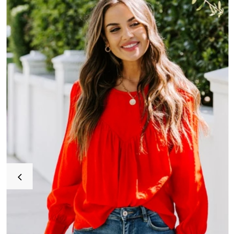 Vintage Insp. RED Babydoll Blouse NWT